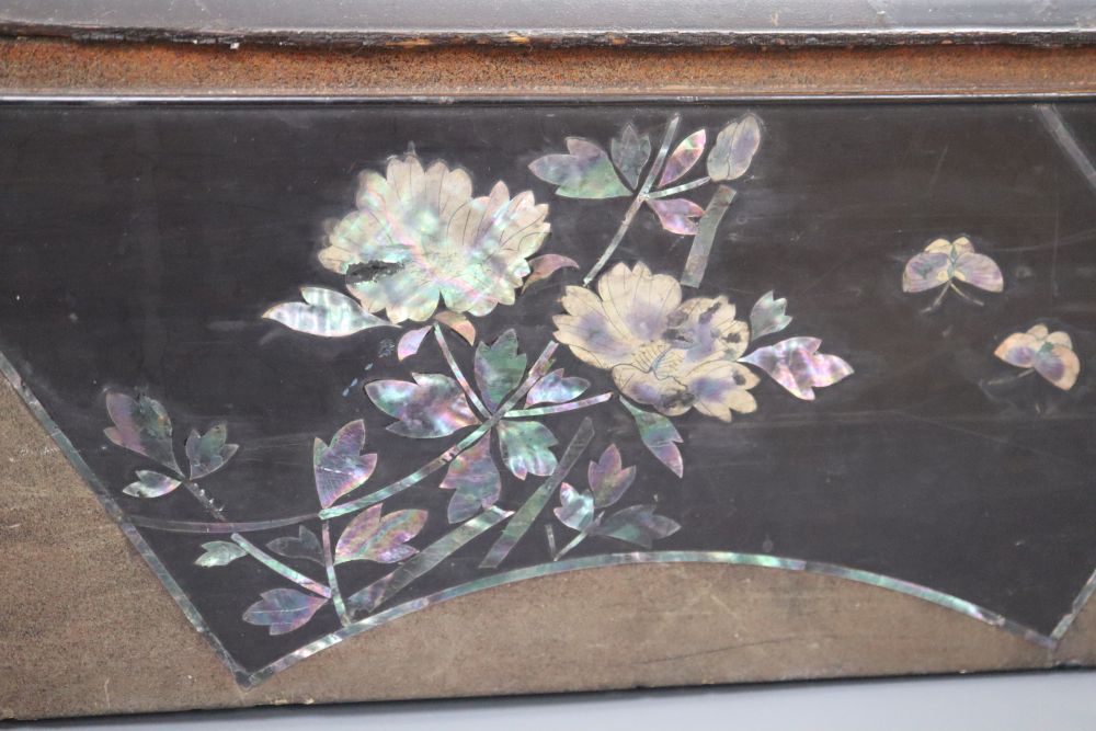 A Japanese mother-of-pearl inlay lacquer box